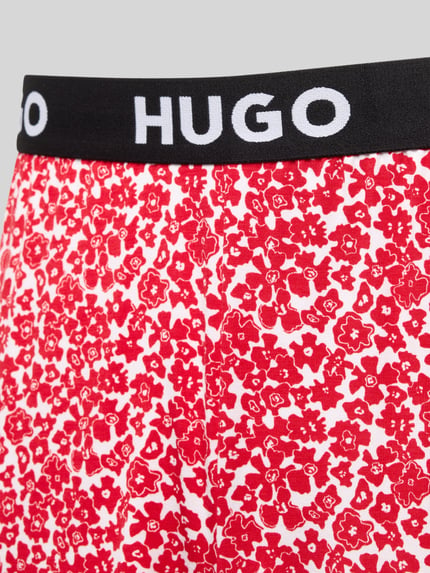 HUGO Relaxed Fit Pyjama-Shorts mit elastischem Label-Bund Rot 2