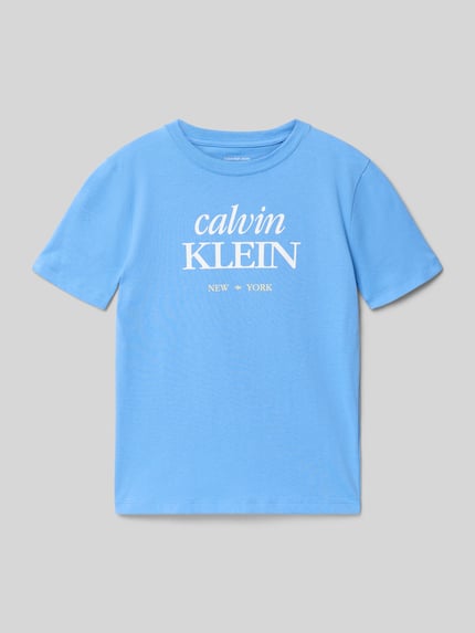 Calvin Klein Jeans regular fit T-shirt van puur katoen Bleu - 1