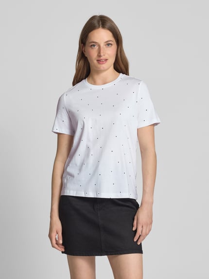 VERO MODA Regular Fit T-Shirt mit Motiv-Stitching Modell 'PAULINA' Weiss 4