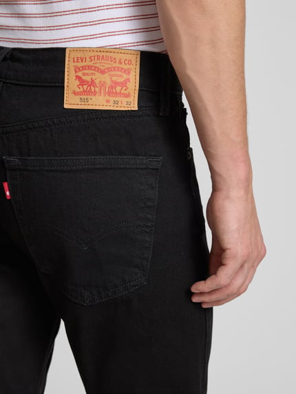 Levi's® Jeansy o kroju slim fit z mieszanki bawełny z naszywką z logo model ‘515’ Czarny 3