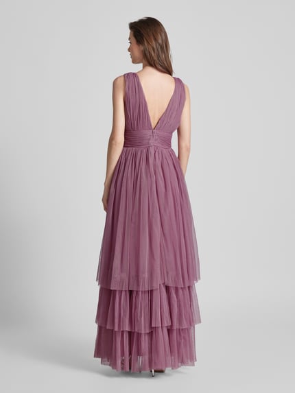 Lace & Beads Abendkleid im Stufen-Look Rose 5