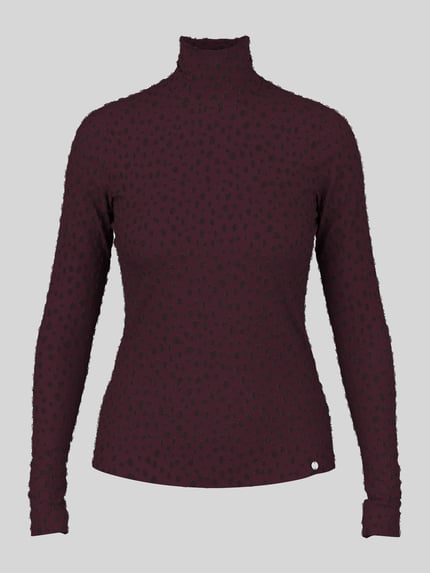Marc Cain Langarmshirt mit Mock Neck Bordeaux 2