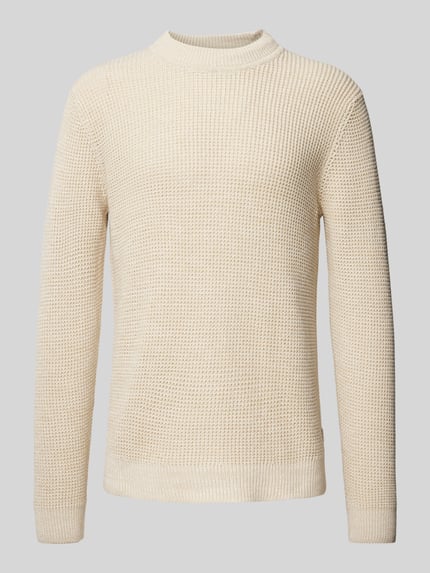 JACK & JONES Premium Sweter z dzianiny z prążkowanymi wykończeniami model ‘VIGGO’ Złamany biały 2