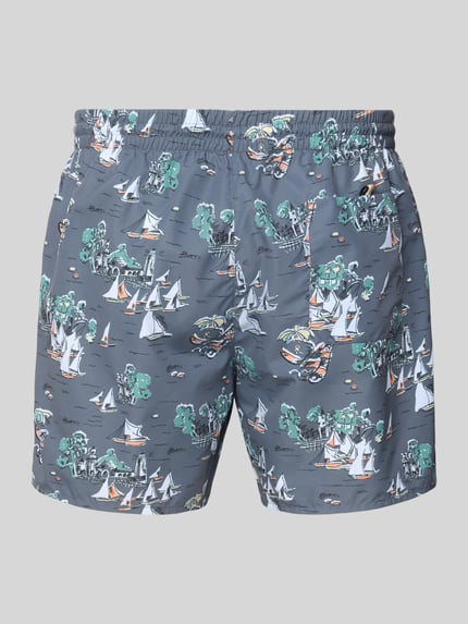BOSS Badehose mit Allover-Muster Modell 'PIRANHA' Anthrazit 3