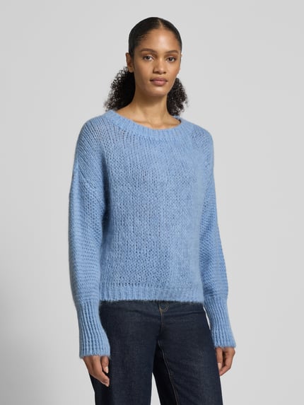 LOLLYS LAUNDRY Oversized Strickpullover mit Mohair-Anteil Modell 'Isolde' Hellblau 4