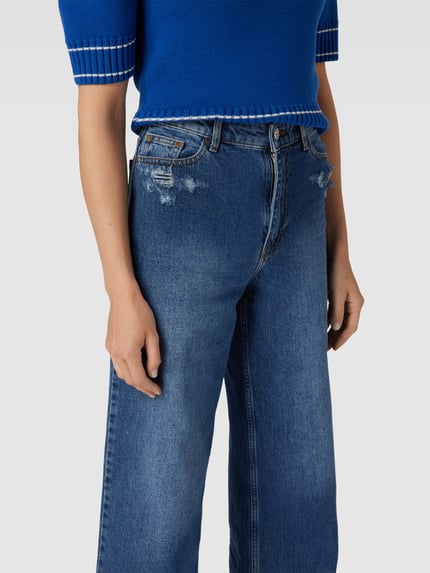 BAUM & PFERDGARTEN loose fit jeans in destroyed-look Donkerblauw - 3