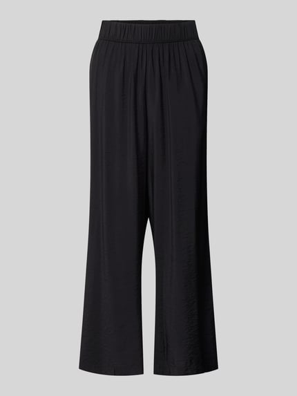 Productfoto, Loose Fit Culotte uit viscosemix van s.Oliver RED LABEL, effen zwart, elastische tailleband, zijzakken, popeline textuur