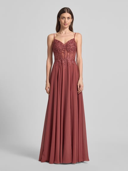 LUXUAR FASHION Abendkleid mit Ziersteinbesatz Rot 4