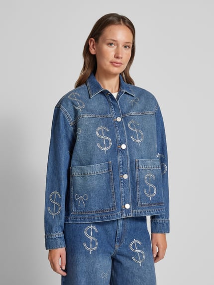 STELLA NOVA Jeansjacke mit Strasssteinbesatz Blau 4