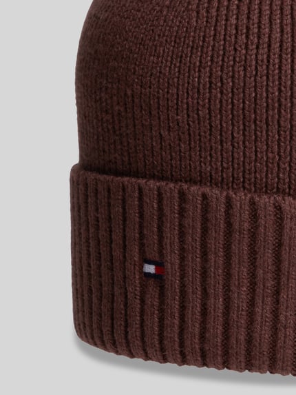 Tommy Hilfiger Beanie aus Pima Baumwolle mit Logo-Detail Bordeaux 2