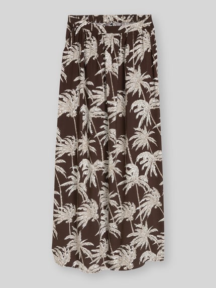 Tom Tailor Denim regular fit maxi-rok van pure viscose Chocoladebruin gemêleerd - 2