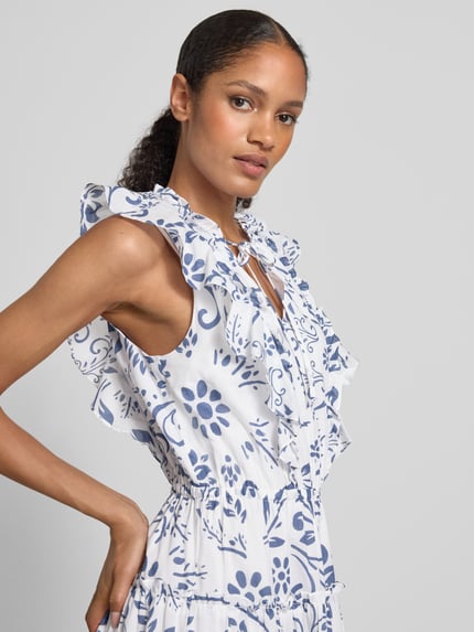 Lauren Ralph Lauren Maxikleid im Stufen-Look Modell 'NARELLA' Hellblau Melange 3