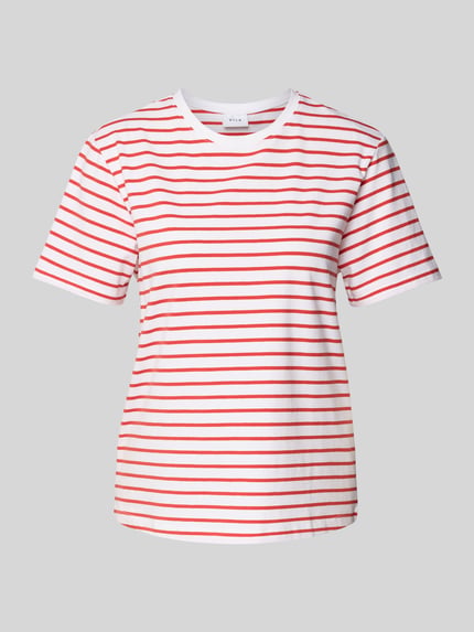 VILA T-shirt met ronde hals, model 'NORA' Lichtrood - 2