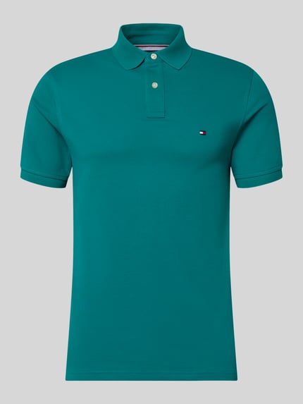 Tommy Hilfiger Koszulka polo o kroju regular fit z mieszanki bawełny Petrol 2