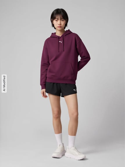 PUMA Relaxed Fit Sweatshirt aus Baumwoll-Mix  Bordeaux 1