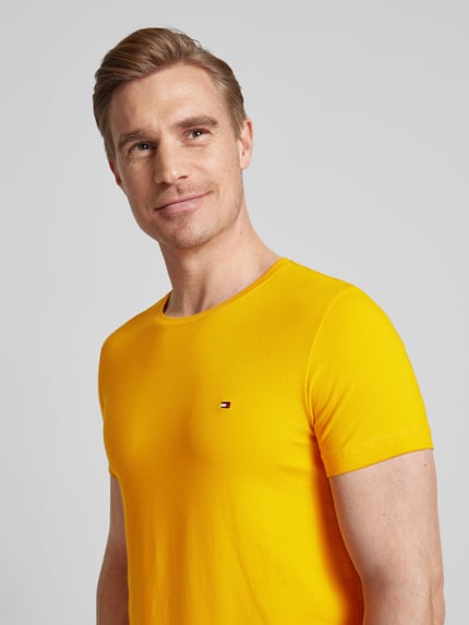 Tommy Hilfiger T-shirt met labelstitching Oranje - 3