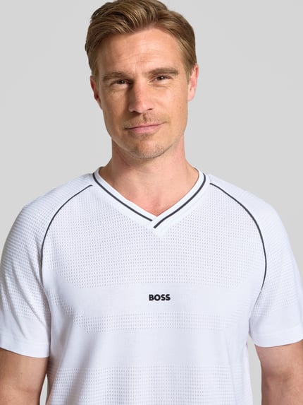 BOSS Green Regular Fit T-Shirt aus reiner Baumwoll Modell 'TEE RETRO TL' Weiss 3