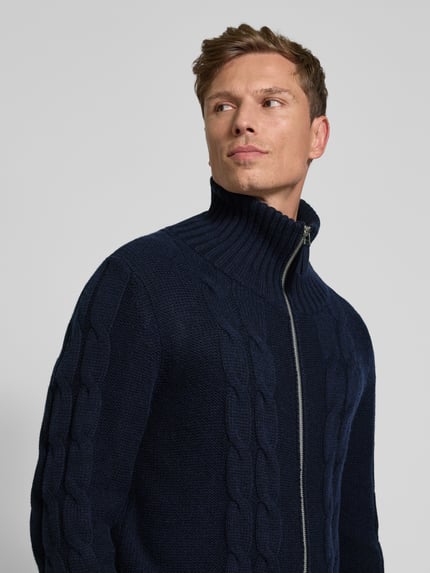 FTC Cashmere Strickjacke aus Baumwoll-Kaschmir-Mix Marine 3
