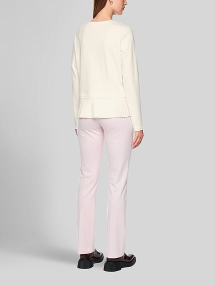 Marc Cain Regular Fit Langarmshirt aus Baumwoll-Mix  Offwhite 5