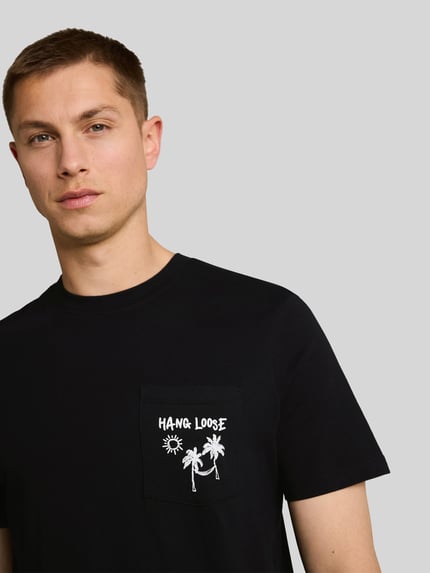 Tom Tailor Denim męski t-shirt o kroju regular fit z czystej bawełny Czarny 3
