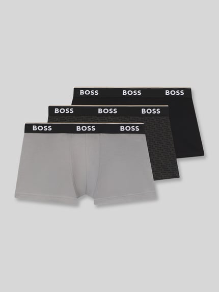BOSS Obcisłe bokserki z mieszanka bawełny w zestaw 3 szt. Średnioszary 1