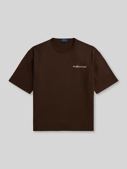 Polo Ralph Lauren T-shirt o kroju regular fit z czystej bawełny z wyhaftowanym logo Średniobrązowy 2