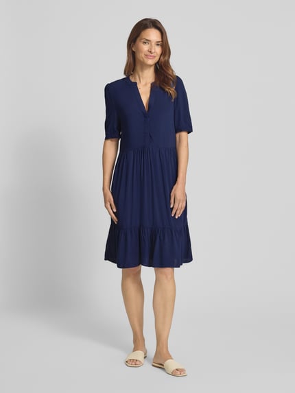 ZABAIONE Knielanges Kleid aus Viskose Modell 'Am44elia' Marine 1