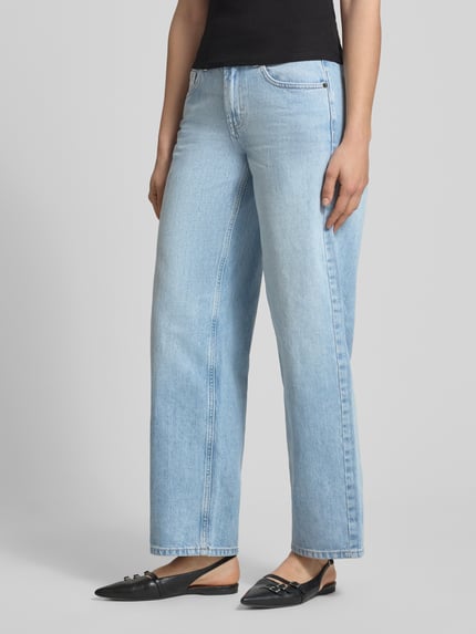 Topshop Wide leg jeans in 5-pocketmodel model 'CINCH' Lichtblauw - 4