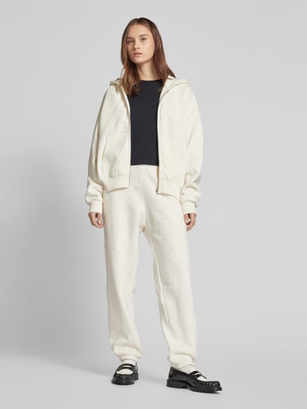 REVIEW Sweatpants mit Ziersteinbesatz Offwhite 1