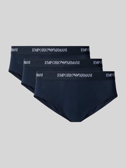 Emporio Armani Slip mit elastischem Logo-Bund im 3er-Pack Dunkelblau 1