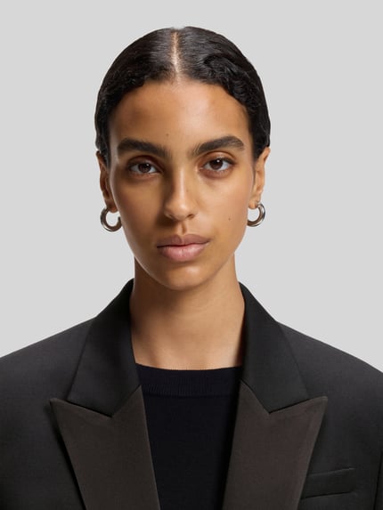 BOSS Regular Fit Longblazer aus Wolle mit Satinrevers Black 3