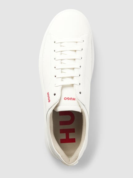 HUGO Sneakers van leer met labeldetails, model 'Blake' Wit - 3