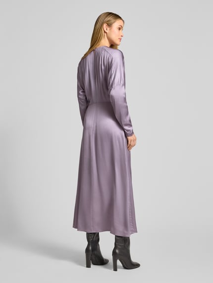 Jake*s Collection Maxi-jurk met extra brede schouders Lavendel - 5