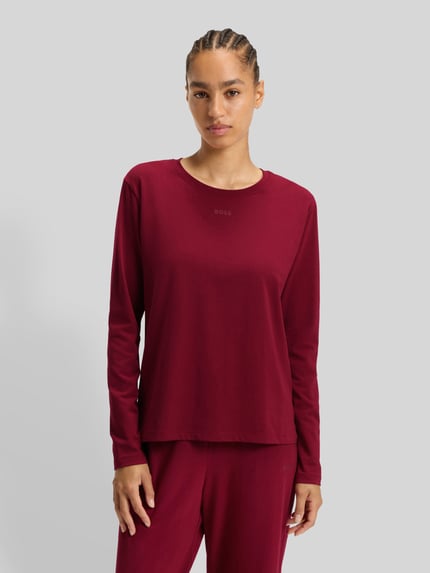 BOSS Regular Fit Pyjama-Oberteil aus Baumwoll-Mix  Rot 4