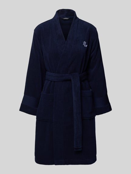 Lauren Ralph Lauren Comfort Fit Bademantel aus reiner Baumwolle Modell 'Core Greenwich' Dunkelblau 1