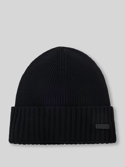 BOSS Mütze aus Wolle mit Logo-Patch Modell 'Fati' Black 2