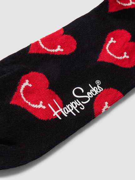 Happy Socks Socken mit Allover-Print Modell 'SMILEY HEART' Black 2