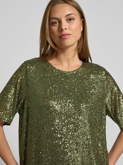 mbyM Blusenshirt mit Paillettenbesatz Modell 'Emrilla' Dunkelgruen 3