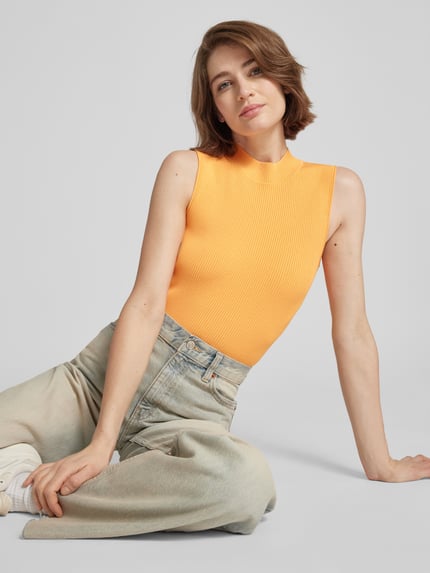 COMMA Tanktop met turtleneck Oranje - 3