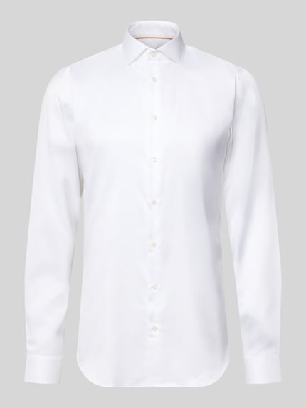 Produktfoto, biała koszula o kroju slim fit z bardzo długim rękawem, gładka faktura, Slim Fit Businesshemd mit extra langem Arm von Jake*s
