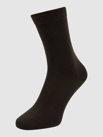 FALKE Socken mit Label-Schriftzug Modell 'SOFTMERINO' Dunkelbraun 1