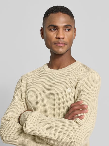 LERROS Regular Fit Pullover in Strick-Optik Beige Melange 3