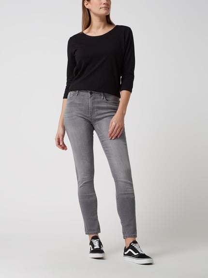ICHI Skinny fit jeans met stretch, model 'Erin Izaro' Lichtgrijs - 1