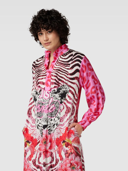 miss goodlife Midikleid aus reiner Viskose Modell 'Just Smile' Pink 3
