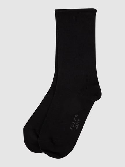 FALKE Sokken met stretch in een set van 2 paar, model 'Happy' Zwart - 1
