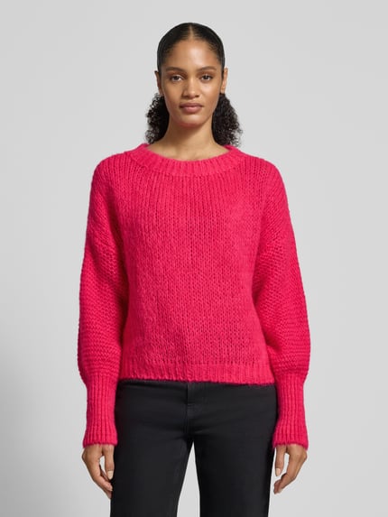 LOLLYS LAUNDRY Oversized Strickpullover mit Mohair-Anteil Modell 'Isolde' Pink 4