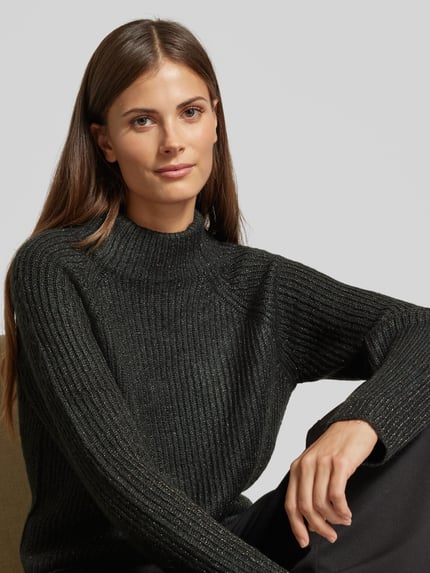 Jake*s Collection Sweter dzianinowy z fantazyjnej przędzy Zielony 3