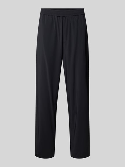 Produktfoto, Hose mit elastischem Bund und Gesäßtaschen von ARMANI EXCHANGE, schwarzer Material-Mix mit Stretch-Anteil, Relaxed-Fit