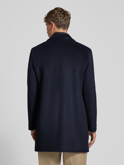 bugatti Regular Fit Mantel aus Woll-Mix mit Knopf- und Reißverschluss Marine 5