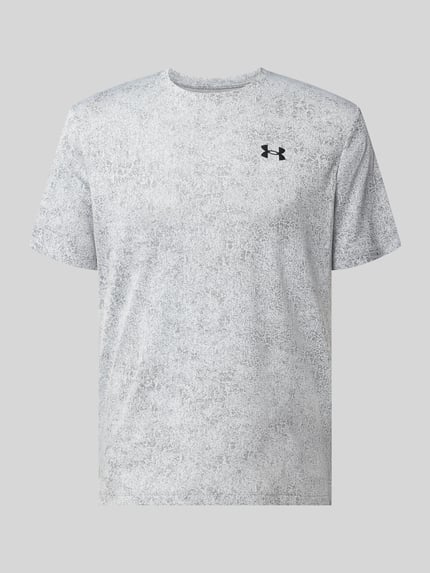 Produktfoto, Regular Fit T-Shirt mit Strukturmuster Modell 'Pixelate' von Under Armour in Hellgrau mit feiner Musterung, Herren Sport-T-Shirt